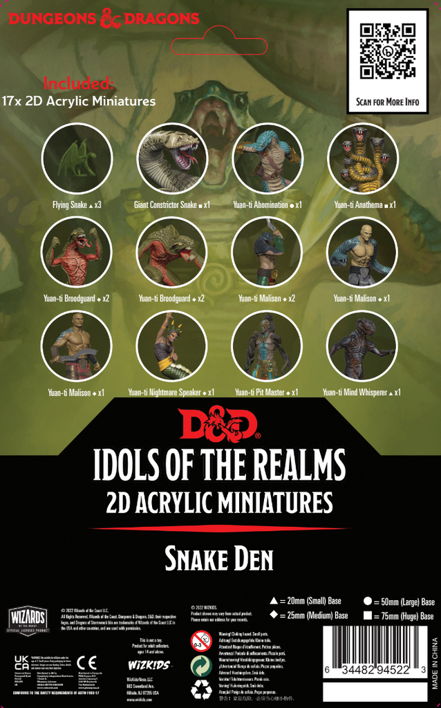 D&D Idols of the Realms 2D Acrylic Miniatures: Scales and Tails-Snake Den