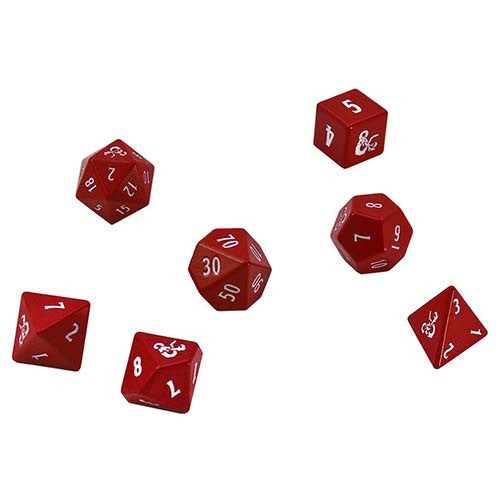 D&D 5E Heavy Metal Red RPG Polyhedral Set